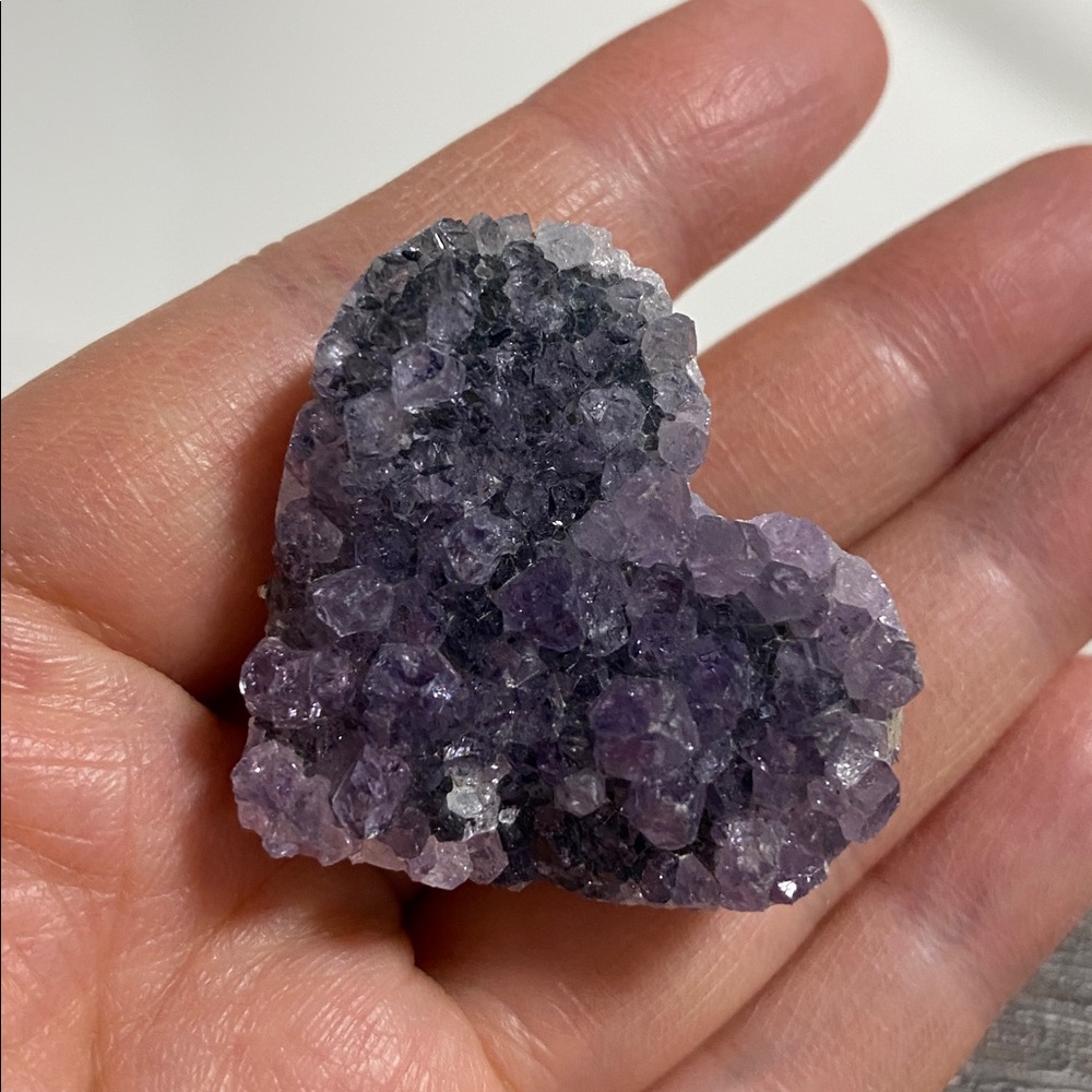 Natural Amethyst Heart Druzy Ring | Raw Crystal Cluster Statement Jewelry